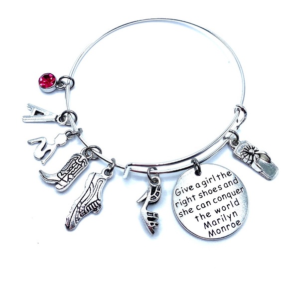 Pin Up Girl Shoe Bracelet Graduation Promotion Friend Gift May Be Personalized - Picture 6 of 7